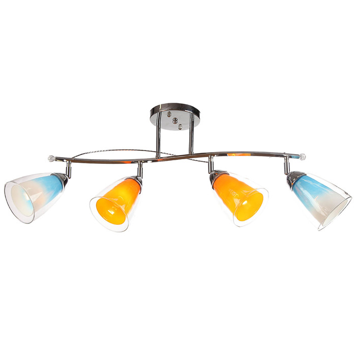 Люстра "Солнечная" 4 лампы 40W E27, хром, МИКС плафонов 76х32х33 см