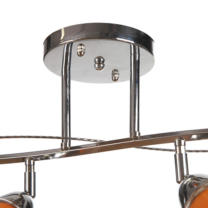 Люстра "Солнечная" 4 лампы 40W E27, хром, МИКС плафонов 76х32х33 см