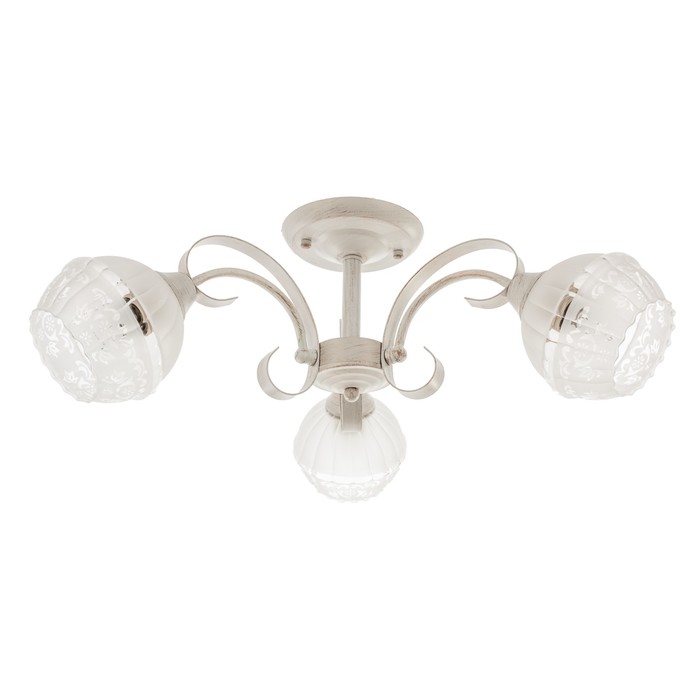 Люстра классика "Фриони" 3 лампы 60W E27 основание белый-золото 55х55х22 см