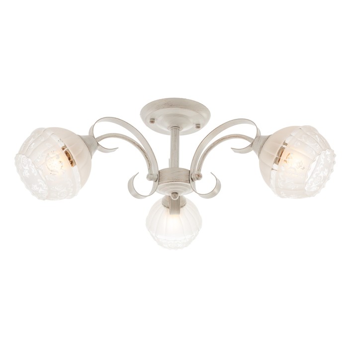 Люстра классика "Фриони" 3 лампы 60W E27 основание белый-золото 55х55х22 см