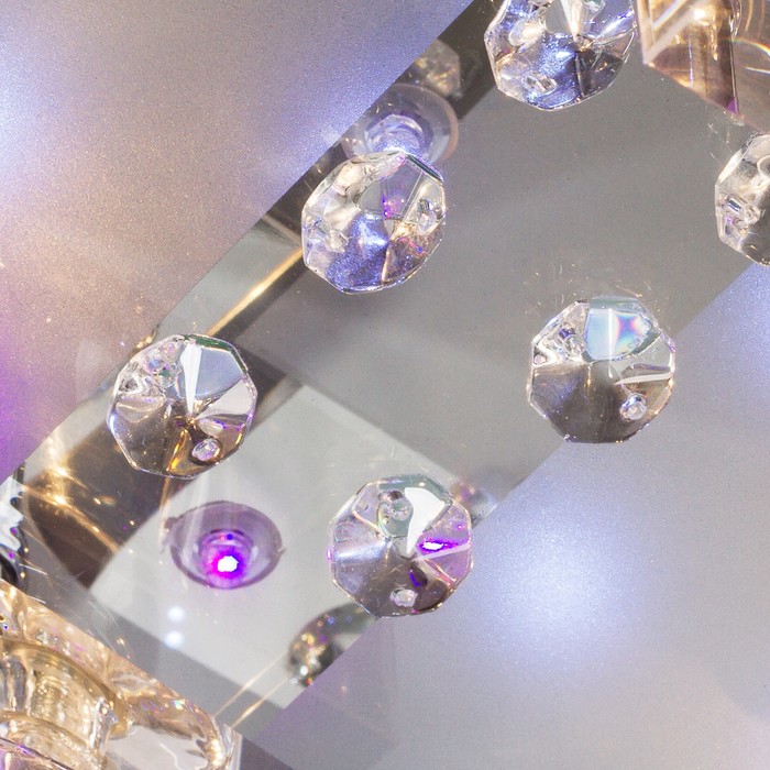 Люстра квадрат "Исенти" 4 лампы 20W G4 основание хром 40х40х10 см