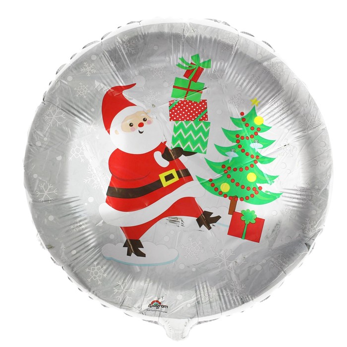 Шар фольгированный 18" Санта снеговик и Пингвины S40 Круг АГ