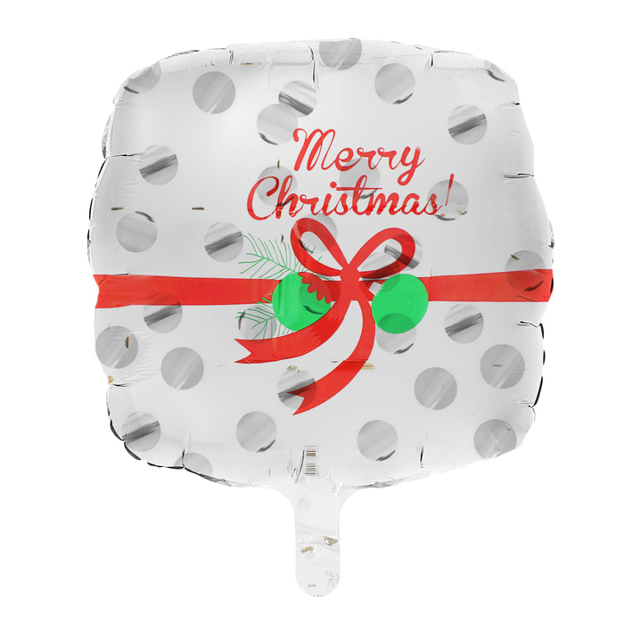 Шар фольгированный 18" "Рождество" в горошек, куб