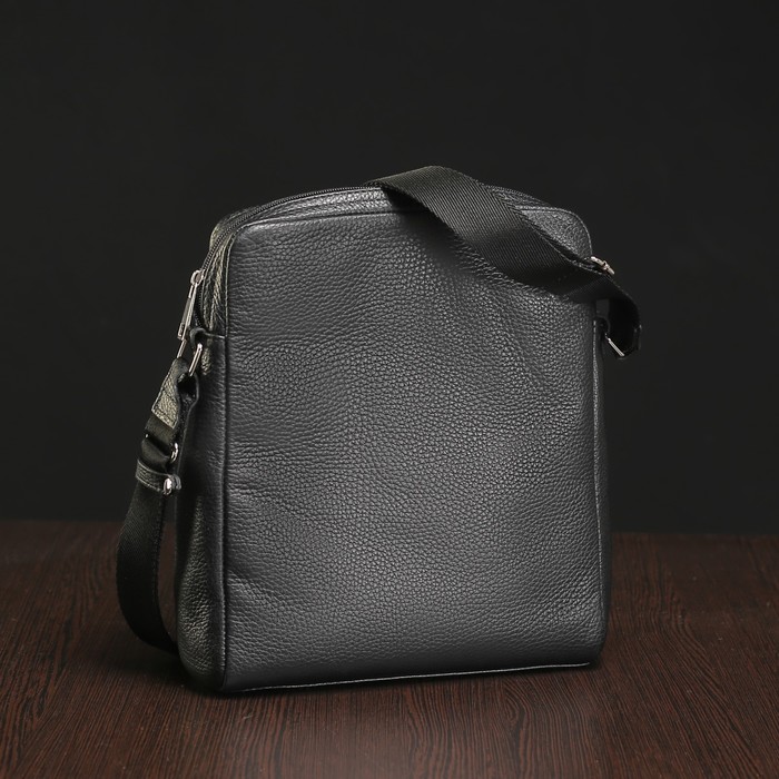 Планшет мужской на молнии, 1 отдел, наружный карман, чёрный