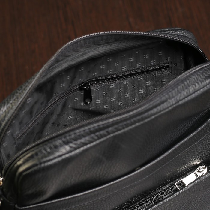 Планшет мужской на молнии, 1 отдел, наружный карман, чёрный