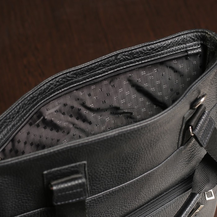 Сумка мужская на молнии, 1 отдел, 2 наружных кармана, чёрный