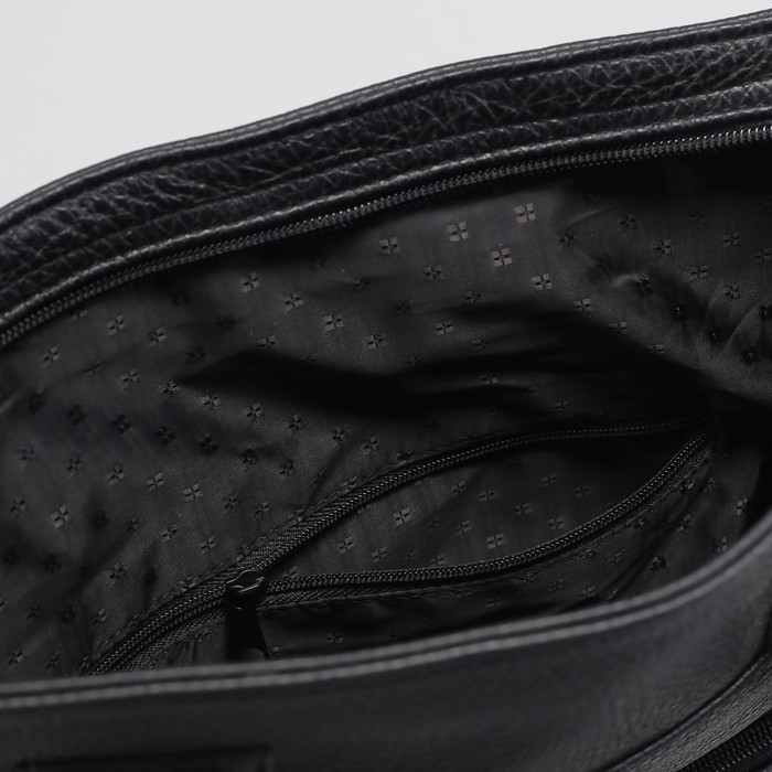 Сумка мужская на молнии, 1 отдел, 2 наружных кармана, чёрный