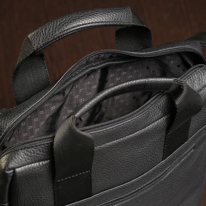 Сумка мужская на молнии, 1 отдел, наружный карман, чёрный