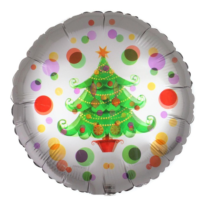 Шар фольгированный 18" "Ёлка", кристалл, круг