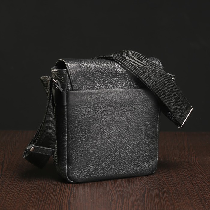 Сумка мужская на молнии, 1 отдел, наружный карман, чёрный