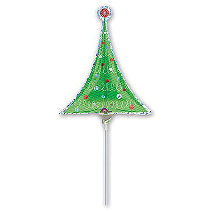 Шар фольгированный Елка блеск А30 12" б/палочки АГ