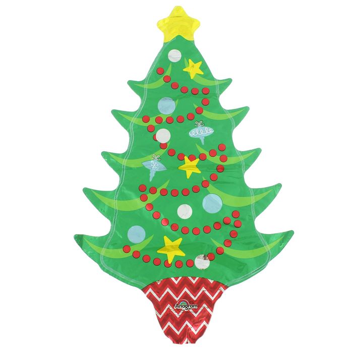 Шар фольгированный Елка со звездой А30 12" б/палочки АГ