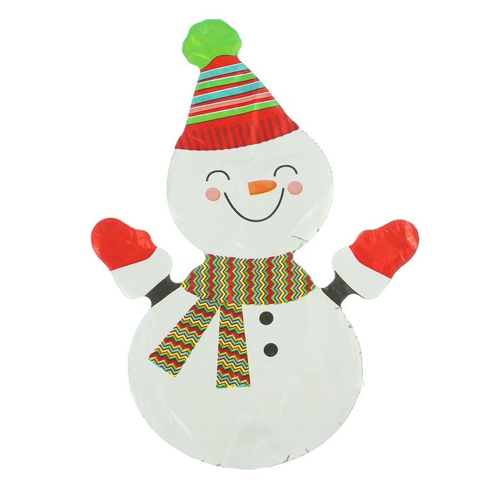 Шар фольгированный Снеговик улыбчивый А30 12" б/палочки АГ