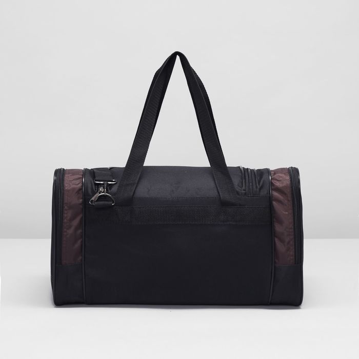 Сумка спортивная на молнии, 3 отдела, 1 наружный карман, коричневая