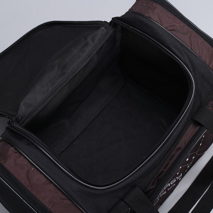 Сумка спортивная на молнии, 3 отдела, 1 наружный карман, коричневая