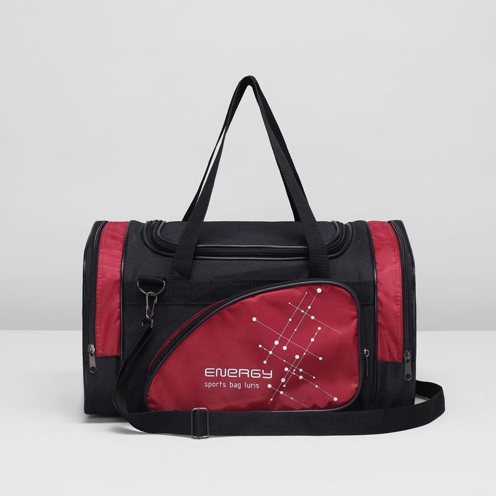 Сумка спортивная на молнии, 3 отдела, 1 наружный карман, красная
