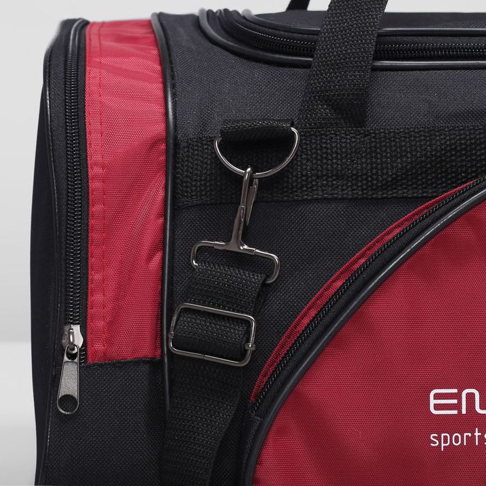 Сумка спортивная на молнии, 3 отдела, 1 наружный карман, красная
