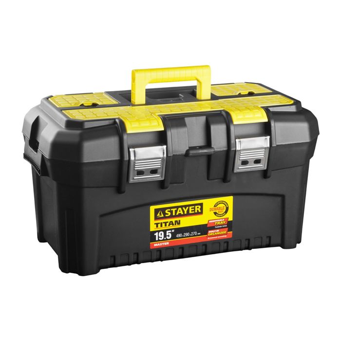 Ящик STAYER MASTER "TITAN-19", пластиковый, для инструмента, 490x290x270 мм
