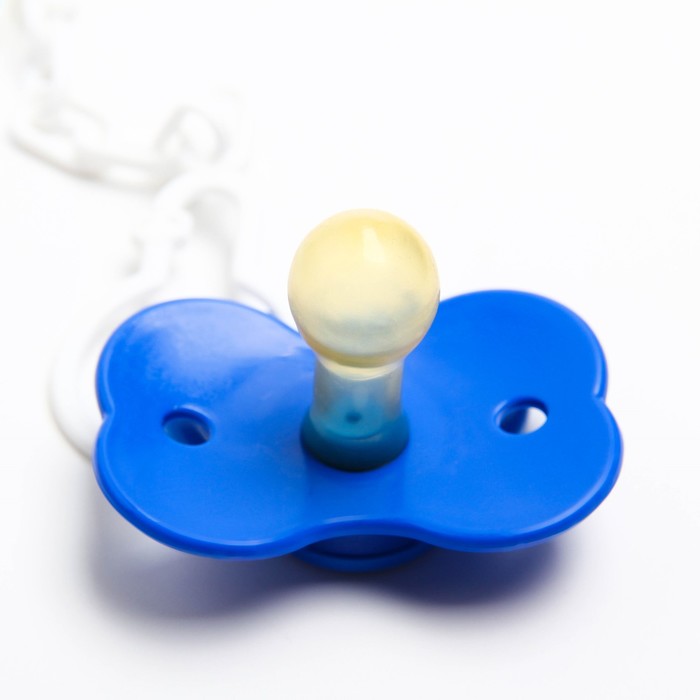 Соска-пустышка латексная классическая с кольцом «Лучший ребёнок», на цепочке с прищепкой, от 0 мес.