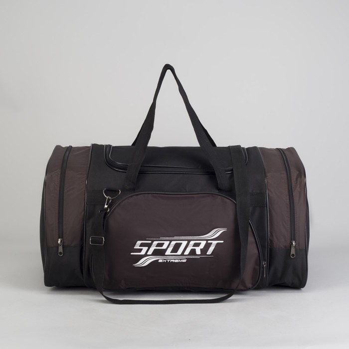 Сумка спортивная на молнии, 1 отдел, 1 наружный карман, цвет коричневый