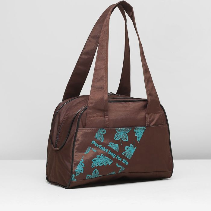 Сумка молодёжная на молнии "Камелия", 1 отдел, 1 наружный карман, коричневая