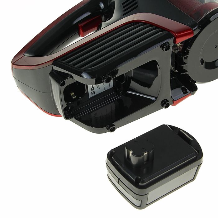 Пылесос Kitfort КТ-515-1, 150 Вт, 0.3 л, вертикальный + ручной, красно-черный