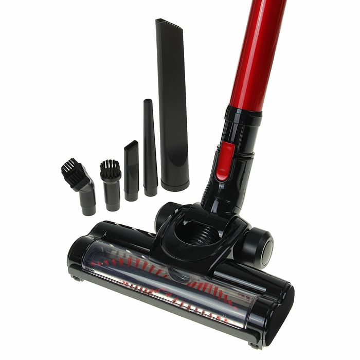 Пылесос Kitfort КТ-515-1, 150 Вт, 0.3 л, вертикальный + ручной, красно-черный