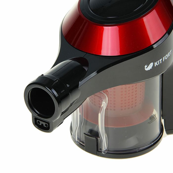 Пылесос Kitfort КТ-515-1, 150 Вт, 0.3 л, вертикальный + ручной, красно-черный