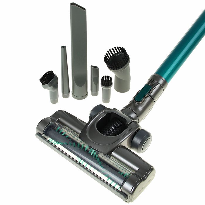 Пылесос Kitfort КТ-515-3, 150 Вт, 0.3 л, вертикальный + ручной, серо-зеленый