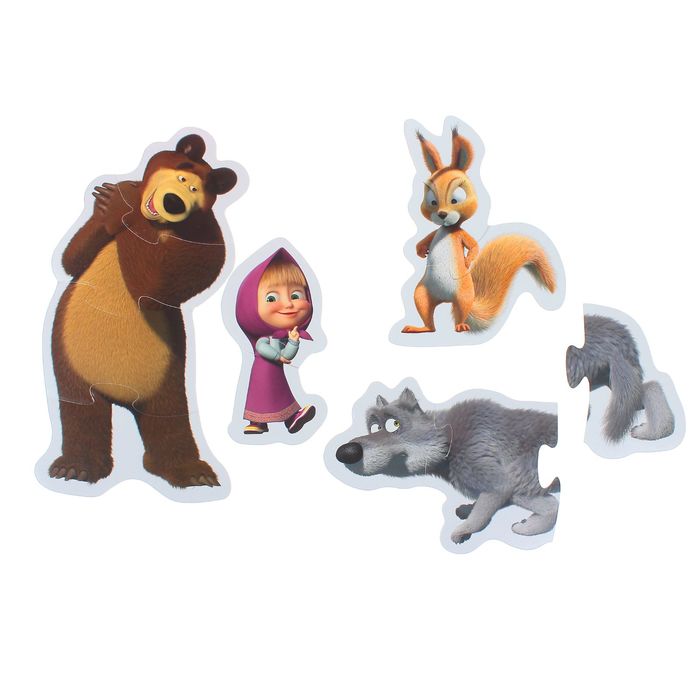 Пазлы-контуры «Маша и Медведь. Лето» (мягк.)