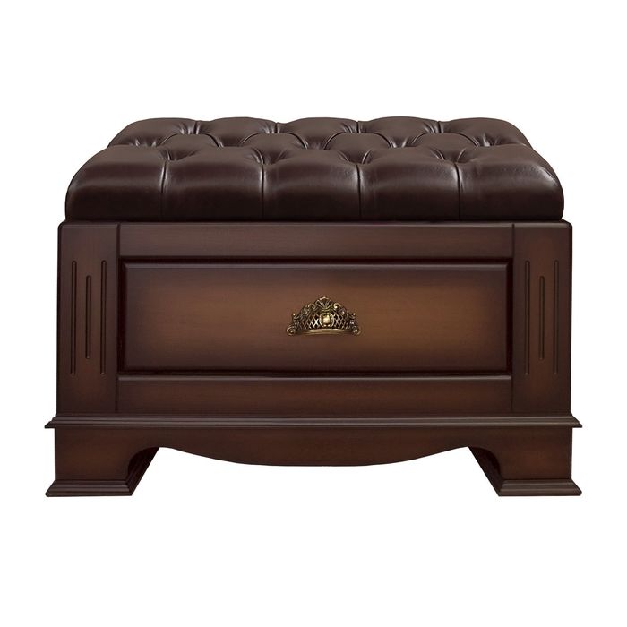 Банкетка ср. "Лувр" "Честер" / итальянский орех, кожа кор