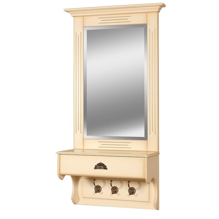 Зеркало настенное с ящиком "Валенсия, цвет "Слоновая кость"