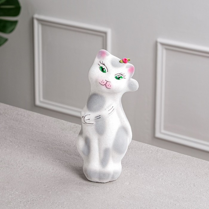 Копилка "Том" флок, белая, леопард