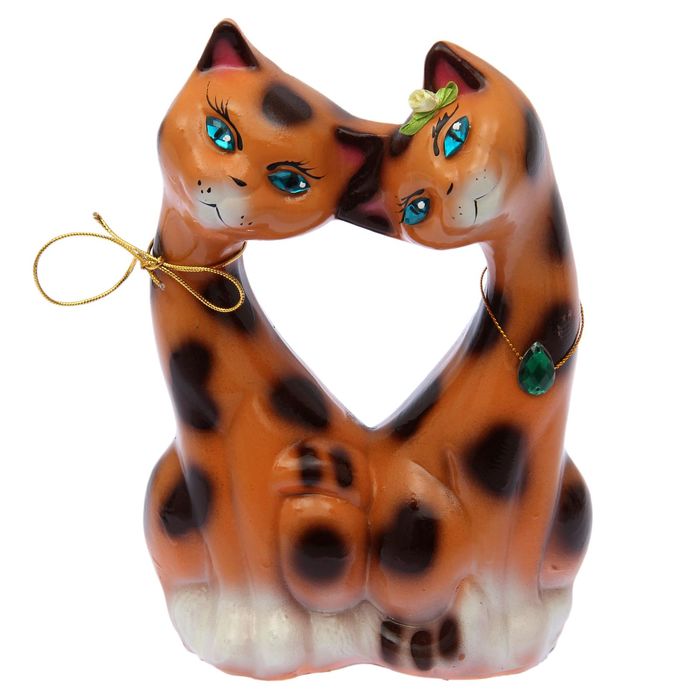 Копилка "Поцелуй" глянец, бежевая, леопард