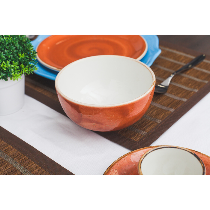 Салатник 457 мл d=12,7 см h=7 см «Крафт», цвет терракот