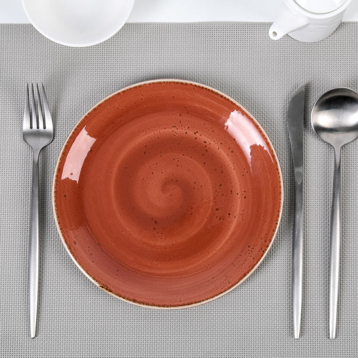 Тарелка мелкая 20,2 см «Крафт», цвет терракот
