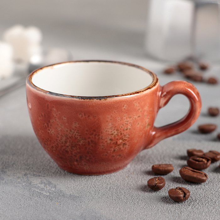 Чашка кофейная 85 мл d=6 см, h=5 см L=8,5 см "Крафт", цвет терракот