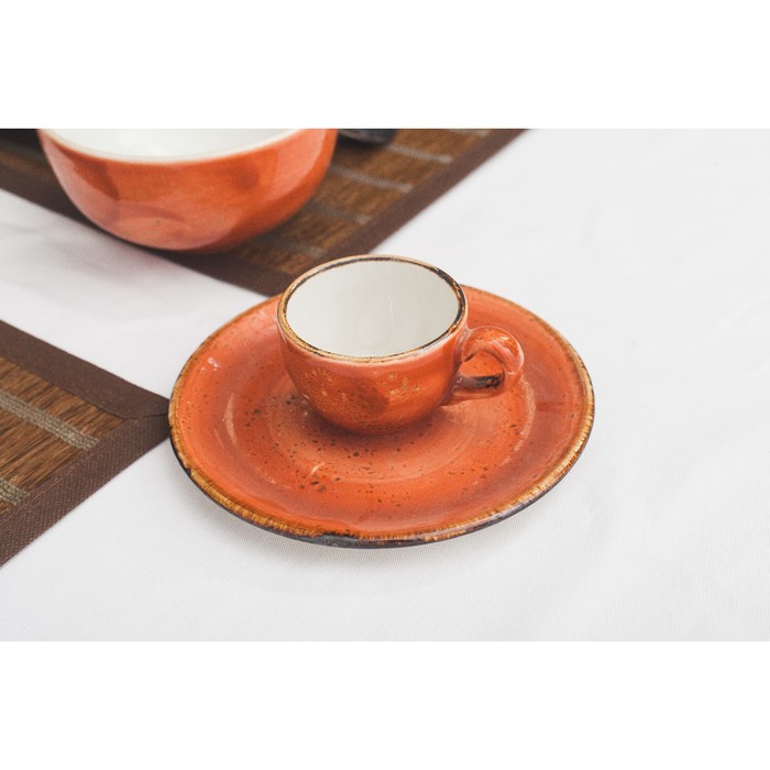 Чашка кофейная 85 мл d=6 см, h=5 см L=8,5 см "Крафт", цвет терракот
