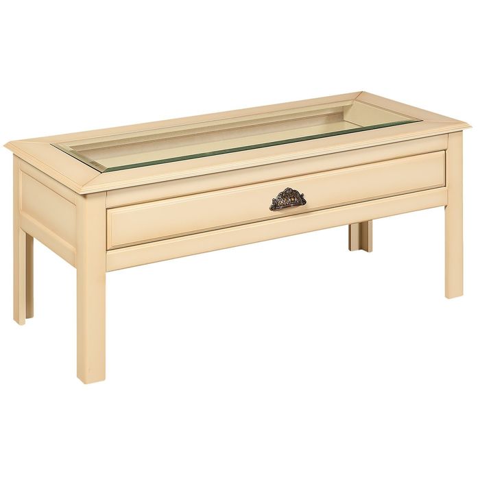 Стол журнальный "Лувр" с доп. Ящиком, цвет "Слоновая кость"