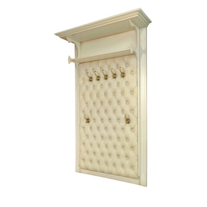 Вешалка "Валенсия" односекционная 7001, цвет "Слоновая кость"/кожа беж.