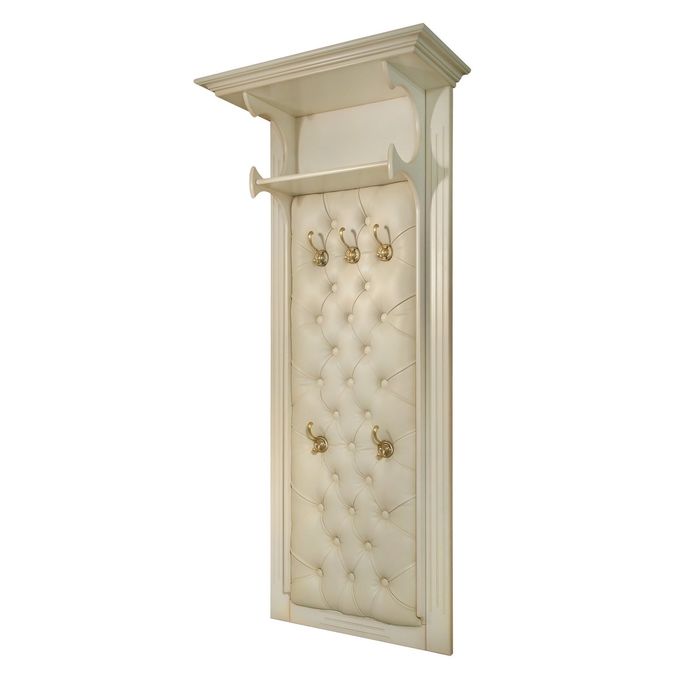 Вешалка "Валенсия" односекционная 7011, цвет "Слоновая кость"/кожа беж.