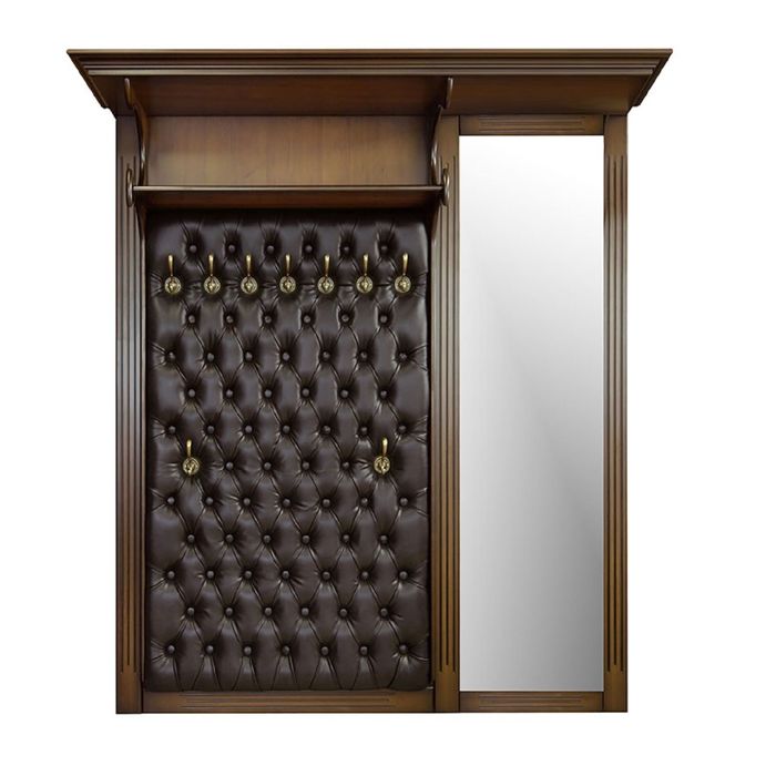 Вешалка "Валенсия" двухсекционая 7020, "Итальянский орех"/кожа кор.