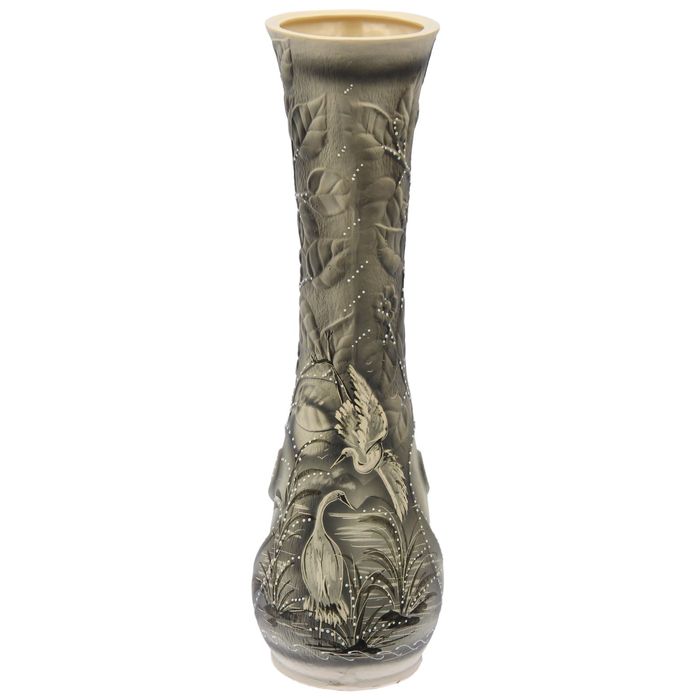 Ваза напольная "Бамбук" жемчуг, журавли