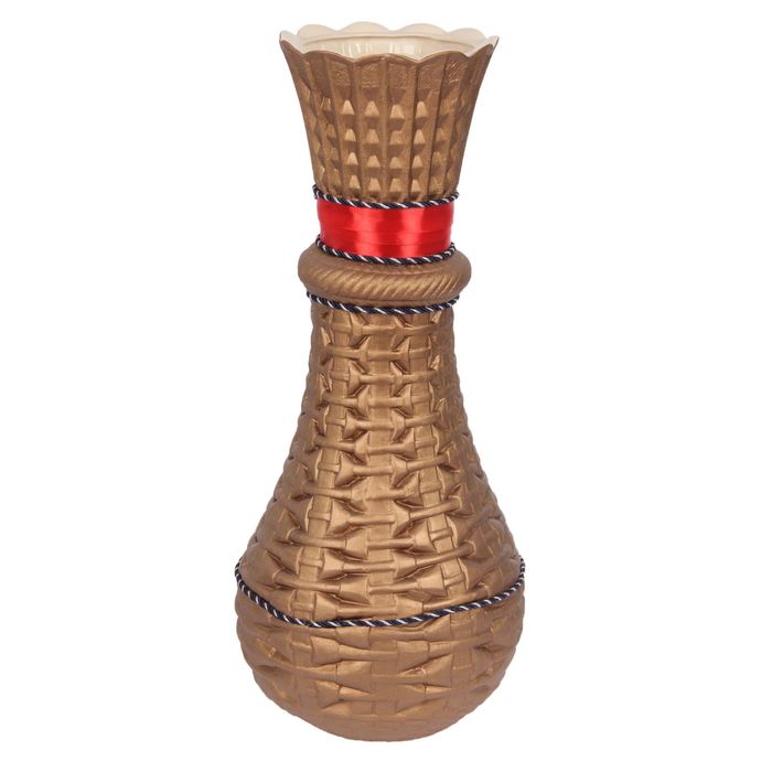Ваза напольная "Паола" ангоб, лента красная