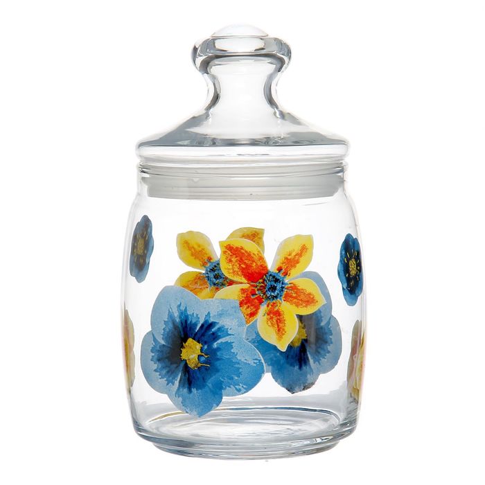 Банка 940 мл "Полянка", высота 19,2 см, крышка Cesni, в подарочной упаковке