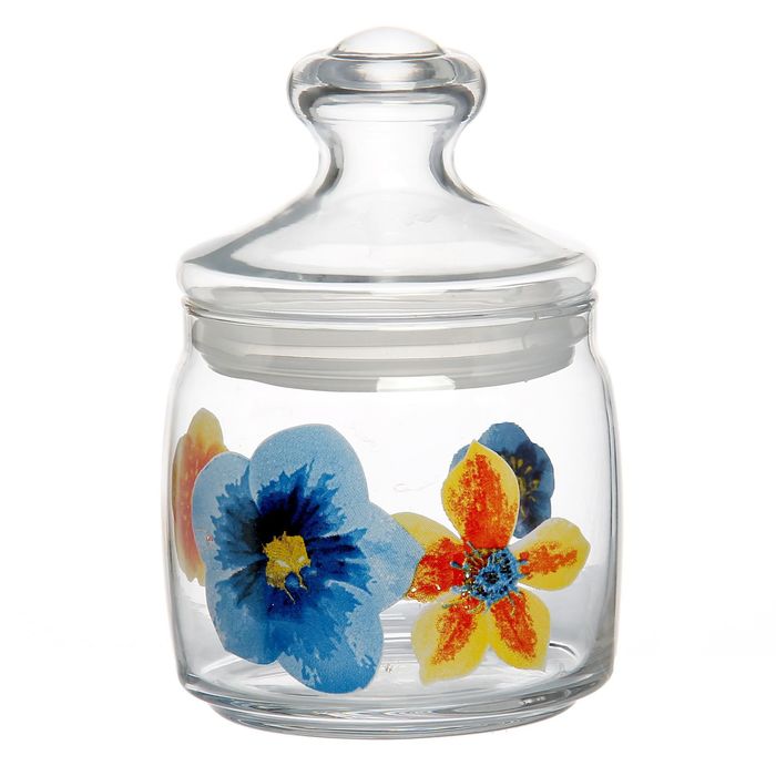 Банка 650 мл "Полянка", рисунок МИКС