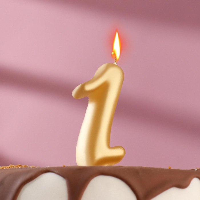 Свеча для торта цифра Овал золотая 1, большая, 5,5 см свеча для торта цифра овал золотая 8 большая 5 5 см