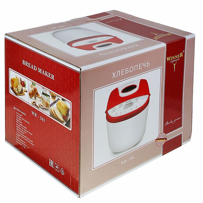 Хлебопечь Winner WR-381, 32.6 х 39.9 х 32.7 см, 650 Вт, 19 программ приготовления