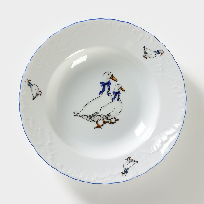 Тарелка глубокая 250 мл "Рококо Гуси", 22,5 см