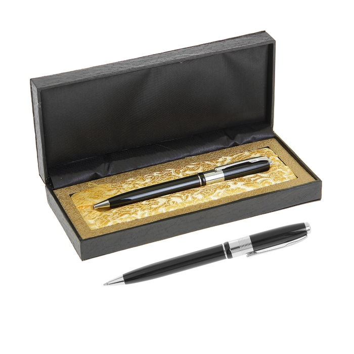 Ручка шариковая подарочная в кожзам футляре поворотная "Босс"